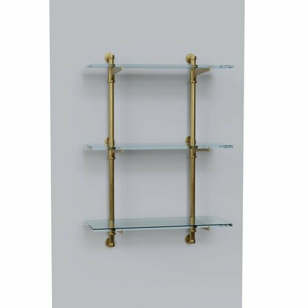 DESIGNS OF DISTINCTION Cantilever Bistro Shelf Kit - 3 Shelves - Satin Brass 01CANT1036SB1